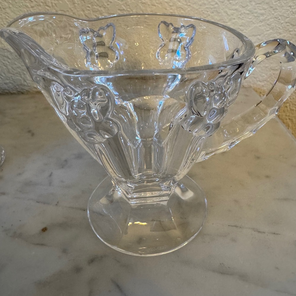 Lenox Butterfly Meadow Crystal Sugar Bowl Creamer Salt Pepper Shaker Set 4 Piece - Picture 3 of 6